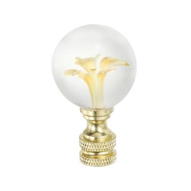 Imagem de PATIKIL Tampa de acabamento de lâmpada 1/4-27 para abajur, tampa de harpa, botão de parafuso de porca de tampa transparente em forma de bola de vidro, decoração de sombra para luminária de chão de