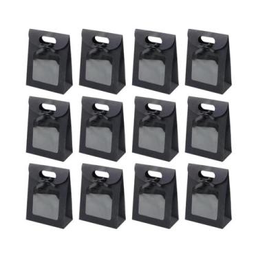 Imagem de Sacolas De Papel Kraft Reutilizáveis Com Janela Para Embalagem De Doce