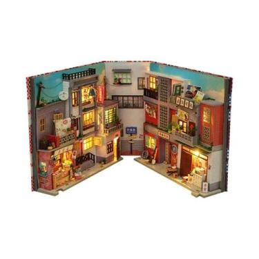 Imagem de Estante De Livros Miniatura De Madeira Para Casa De Bonecas, Kit Model