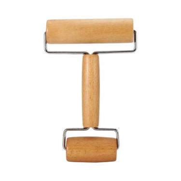 Imagem de Rolo De Massa De Madeira De Faia Com Dupla Face Antiaderente Para Assa