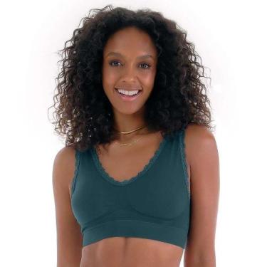 Imagem de Sutiã Top com Renda e Bojo Removível sem Costura Midnight Zee Rucci, M