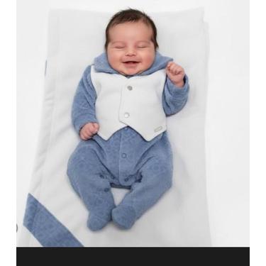 Imagem de Kit Saída Maternidade Plush Cotelê Bebê Menino Zafielo 2026, Azul, P (