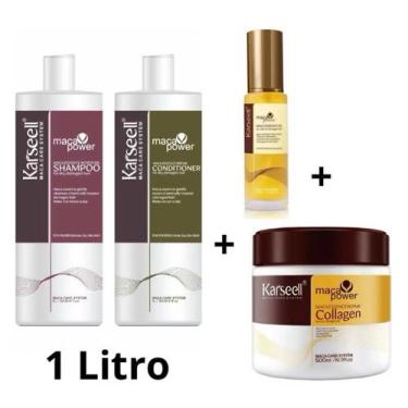 Imagem de Shampoo 1L, Condicionador 1L, Máscara Karseen, Óleo karseen 50ml - kar
