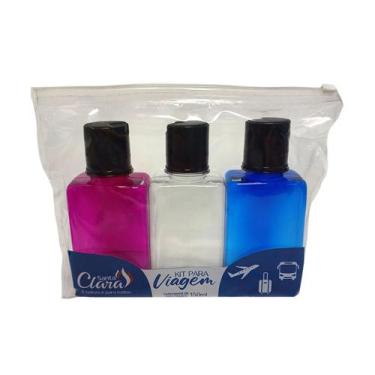 Imagem de Kit Frascos Viagem Santa Clara Ideal Bagagem de Mão Avião