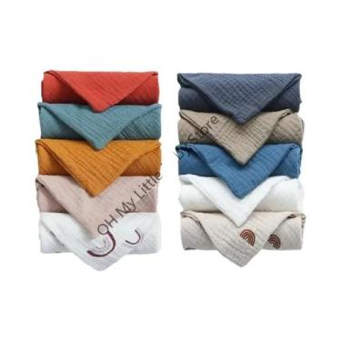 Imagem de Toalhas Quadradas De Musselina Macia Para Bebês, 10 Peças, Para Lavar 