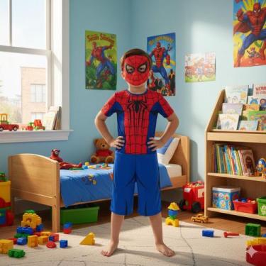 Imagem de Fantasia Homem Aranha Infantil Personagens Festa Carnaval Festa Escola