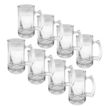 Imagem de Kit 8 Canecas De Vidro Zero Grau Temperado Grosso Chopp Cerveja Congel