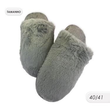 Imagem de Pantufa Feminina Felpuda 40/41 Cinza - REDSTAR