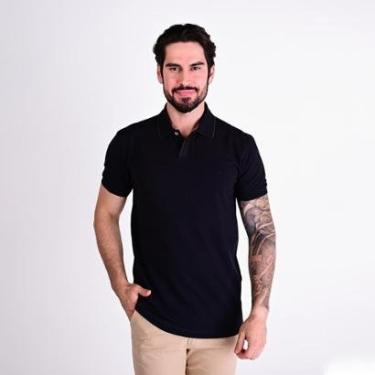 Imagem de Camisa Polo Aramis Frisos Preta/Grafite-Masculino