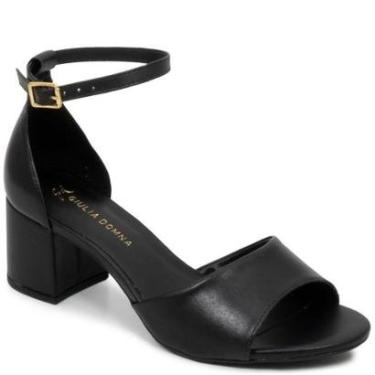 Imagem de Sandália Feminina Salto Bloco Fivela Giulia Domna 4660932-Feminino