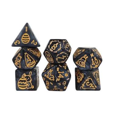 Imagem de Conjunto De Dados Acrílicos Com Tema De Coelho 7 Peças Para Dungeons A