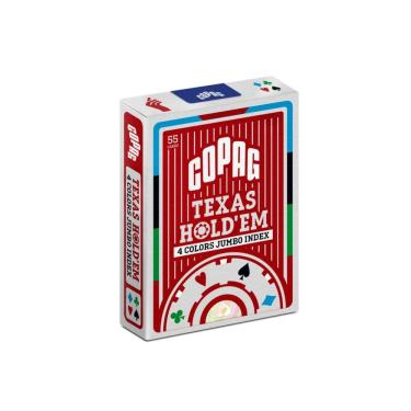 Imagem de Baralho De Poker Texas Hold’Em Naipe 4 Cores Verso Vermelho Cartas Copag Jogo Poker