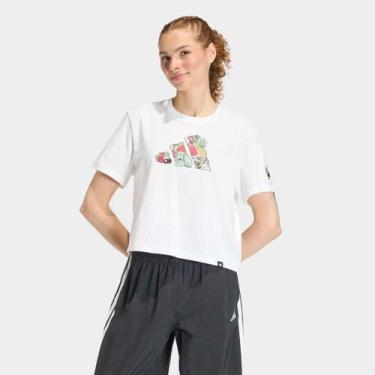 Imagem de Camiseta Adidas Food Cropped Feminina, Branco, M