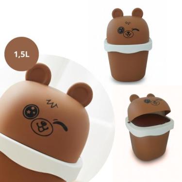 Imagem de Lixeira De Mesa Quarto Escritório Presente Criativo Capivara Gato Urso