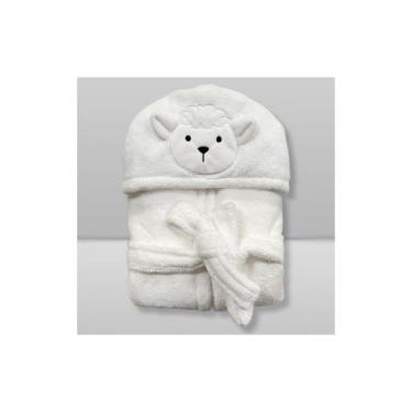 Imagem de Roupão Infantil Laço Bebê Power Sec Animada, 1-2, Ovelha branco