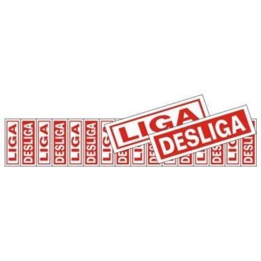 Imagem de 16 Placas de Poliestireno Autoadesiva 4x1.5cm Liga - Desliga 200 Bc Sinalize Placa Liga-desl.co