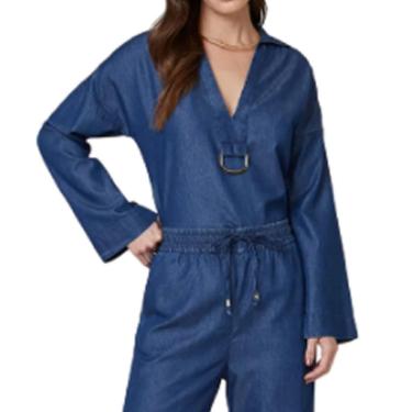 Imagem de Camisa Bata Feminina Dudalina ML Jeans Liocel Blend - 110158-Feminino