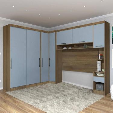 Imagem de Guarda Roupa Casal Modulado Cp06 Delphi Avelã/Grey L01 - Mpozenato