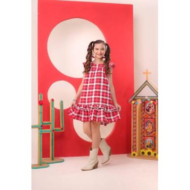 Imagem de Vestido Xadrez Infantil Estilosa 1 A 14 Anos Moda Festa - Se Tu Benção