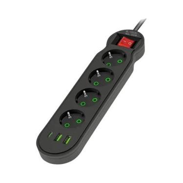 Imagem de Tomada Elétrica Com Plugue EU, Extensão Multitap Com 2, 3, 4 Ou 5 Saíd