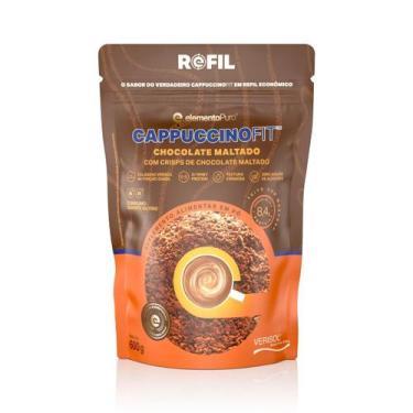 Imagem de Cappuccino fit Elemento Puro Refil 600gr, Chocolate Belga