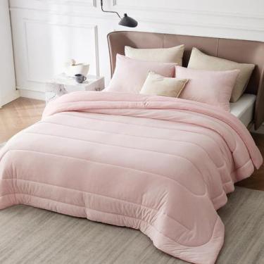 Imagem de Conjunto de edredom Bedsure Queen Size ICY Pink Reversível de 3 peças