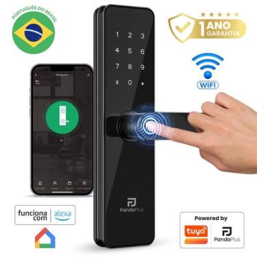 Imagem de Fechadura Biométrica Eletrônica Digital Wifi Inteligente Porta Maçanet