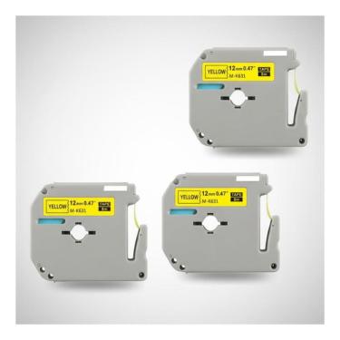 Imagem de Kit 3x Fita Rotuladora Mk-631 Amarela Letra Preta Compatível Amarelo Letra Preta