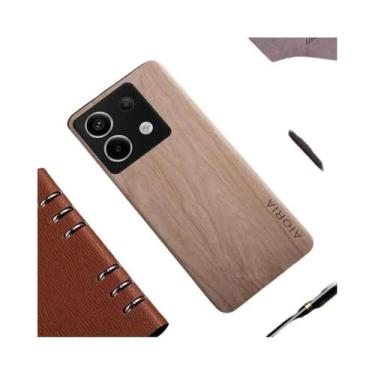 Imagem de Capa De Couro Com Padrão De Madeira De Bambu Para Xiaomi Redmi Note 13
