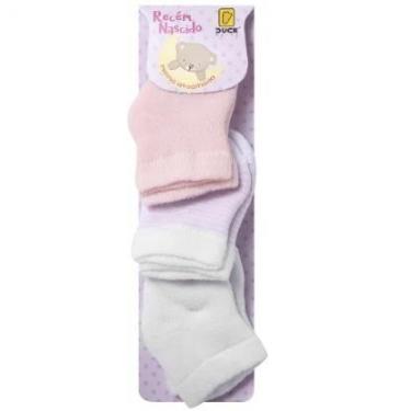 Imagem de KIT MEIA DUCK ATOALHADA LISTRADA MENINA RN - 3 Pares