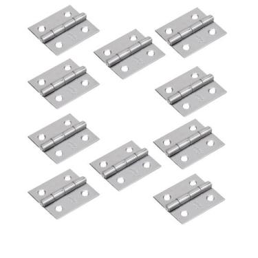 Imagem de Kit 10 Dobradiças Inox 304 38x34mm Com Pino Fixo Reforçada - MAHLER IN