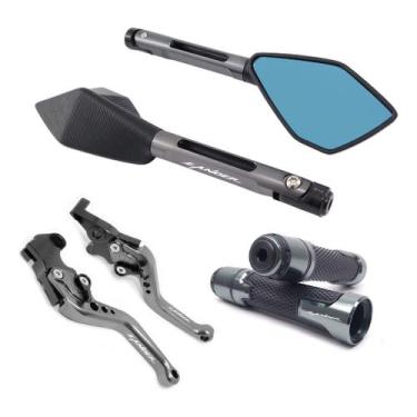 Imagem de Kit Manete Retrovisor Esportivo Lander 250 Gravado Laser - NoBrand, Ti