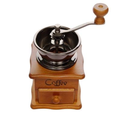 Imagem de Moedor Manual de Café de Madeira/Ferro C/Gaveta e Moinho de Cerâmica 19,5x9,7cm Clink