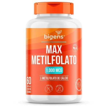 Imagem de Max Metilfolato L-metil Folato 1000mcg Forma Ativa do Ácido Fólico 60 Caps - Bigens-Uni...