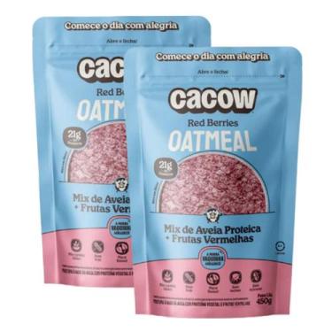 Imagem de 2x Mix de Aveia Proteica Oatmeal Cacow Red Berries 450g -, Red Berries