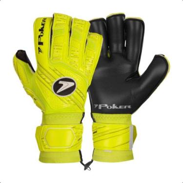 Imagem de Luva de goleiro Eclipse Poker profissional, Amarelo, 11