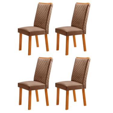 Imagem de Conjunto com 4 Cadeiras Lira MDF para Sala de Jantar Moderna Mobilia
