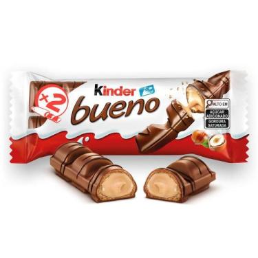 Imagem de Chocolate Kinder Bueno Wafer com Recheio de Leite e Avelãs 43g com 2 U