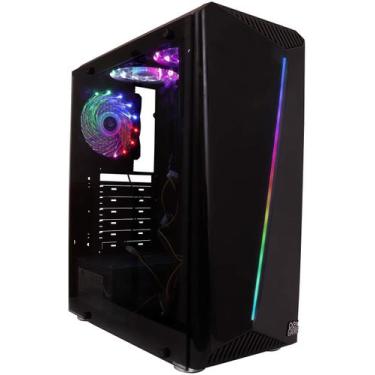 Imagem de Gabinete Pc Gamer Shelter Tower Led Rgb Gh200 Preto Atx Oex