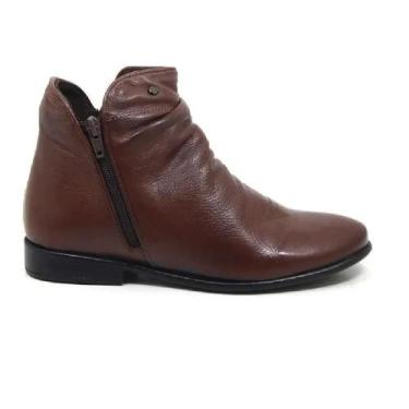 Imagem de Bota perlatto luna cano curto ref lun679e feminino, 36, Marrom escuro