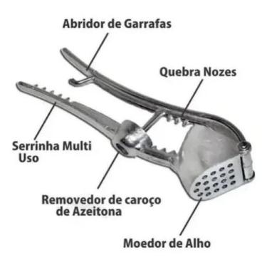 Imagem de Espremedor De Alho Utensilio De Cozinha Multiuso Universal Super Resis