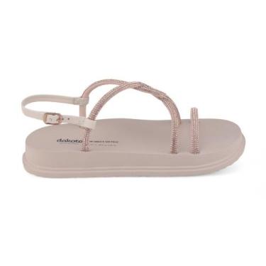 Imagem de Sandália Flatform Feminina Dakota Y6246 Strass, 38, Bege, Cristal