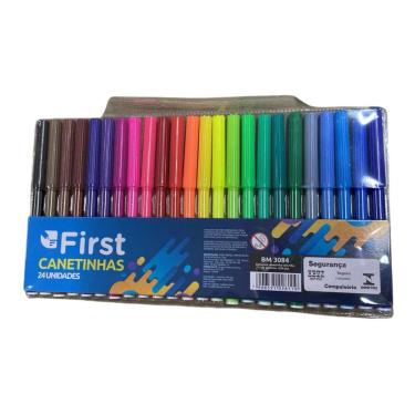 Imagem de Canetinhas Coloridas First Bikes Conjunto com 24 Unidades de Plástico