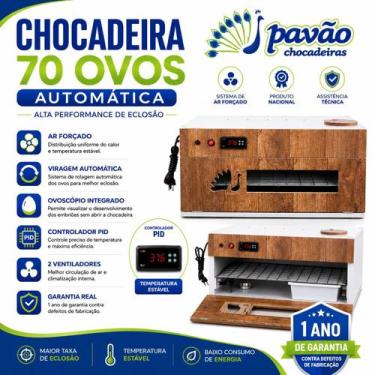 Imagem de Chocadeira Elétrica Automática ALTA PERFORNANCE DE ECLOSÃO PID 70 ovos
