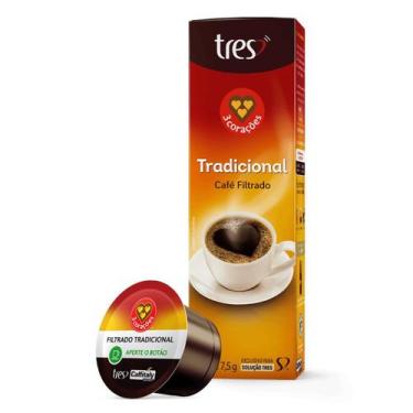 Imagem de Cápsula de Café Tres 3 Corações Filtrado Tradicional 10 Unidades, Filt