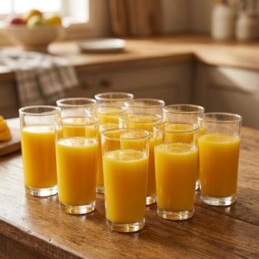 Imagem de Ruvolo Kit 12 Copo de Vidro Long Drink, Jogo Copos Suco Vidro Resistente 255ml