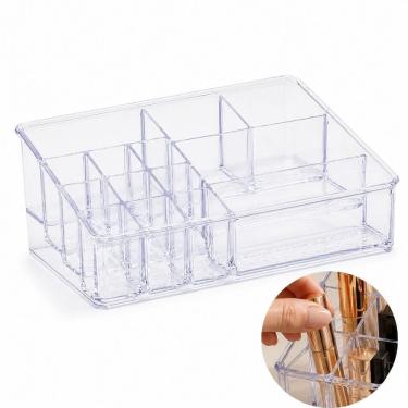 Imagem de Organizador Acrílico 14 Divisórias Porta Maquiagem e Cosméticos com Design Transparente e Multiuso Bivolt