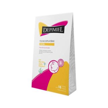 Imagem de Depimiel folhas prontas facial para depilação c/16 unid.