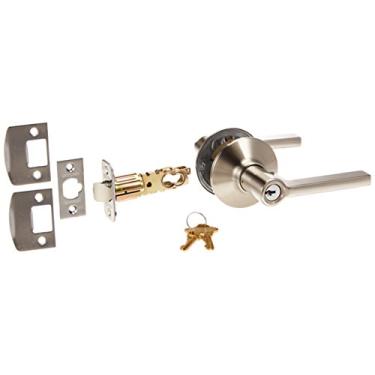 Imagem de Schlage Conjunto de maçanetas de porta para despensa Latitude F80-LAT da Série F, níquel acetinado