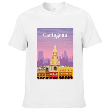 Imagem de Camiseta masculina Cartagena Colombia Cidades Famosas